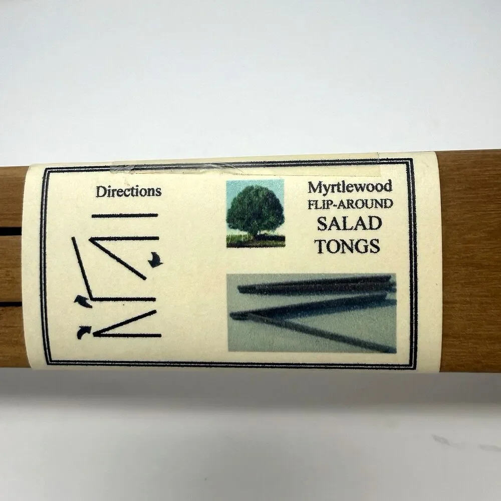 Gary Deadmond Myrtlewood Salad Tongs Flip Around Inside Out Handcrafted USA